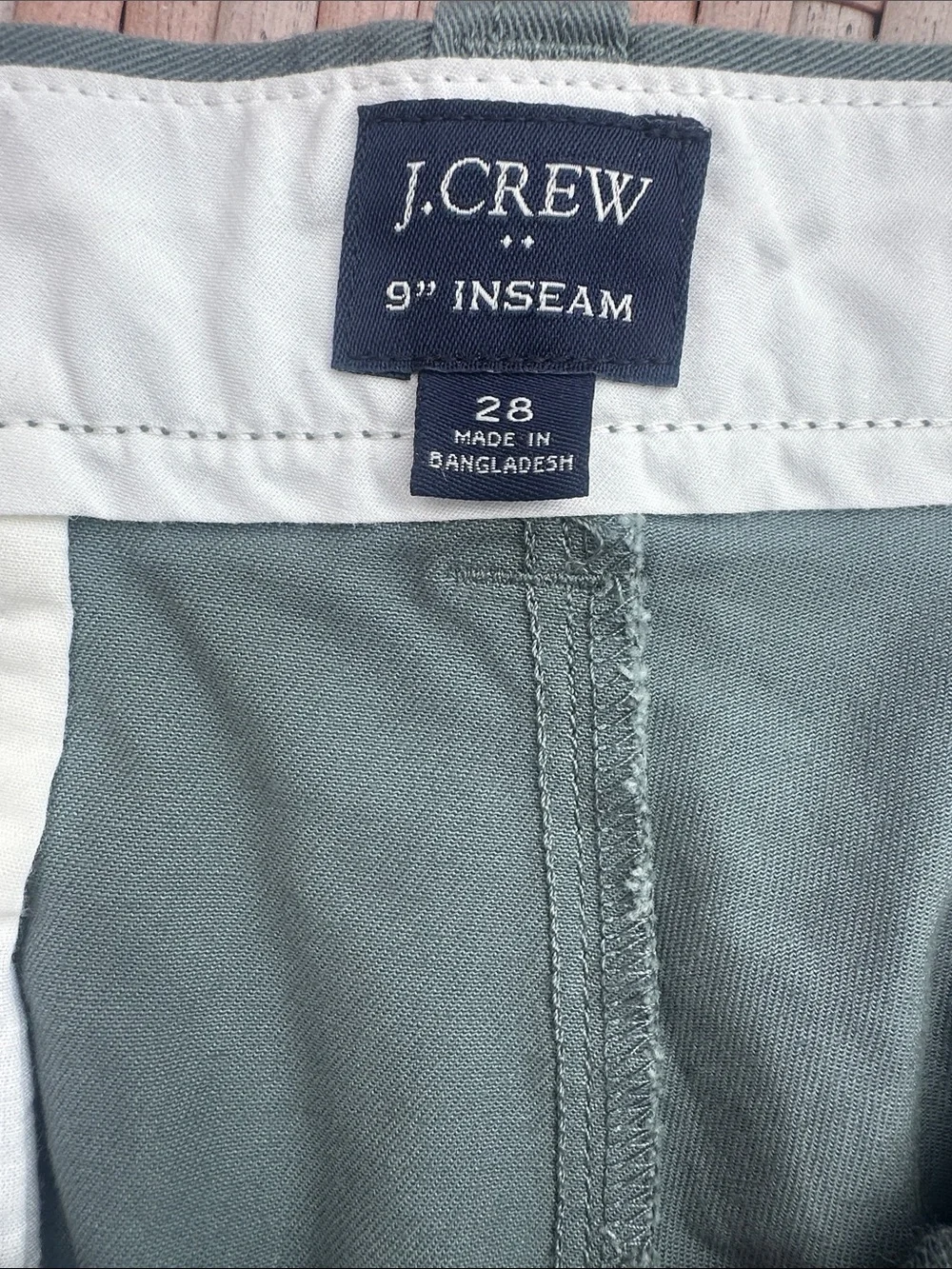 J. Crew Olive Green Flat-Front Chino Shorts